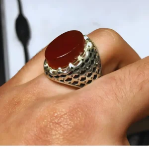 Aqeeq rings for men in brown