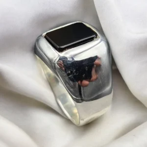 Men's Black Yemeni Aqeeq Ring