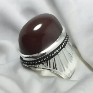 Mens Red Carnelian Ring - Agate ring in Sterling Silver Shop Now