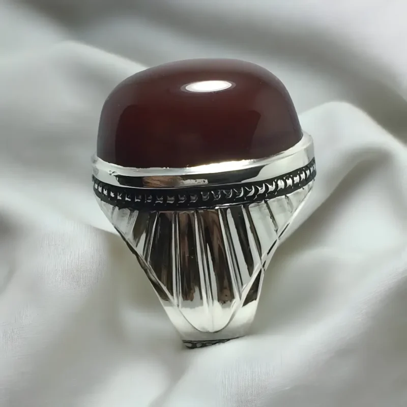 Mens Red Carnelian Ring - Agate ring in Sterling Silver Shop Now