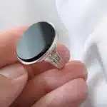 black aqeeq signet ring