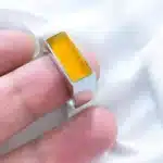 yellow agate ring mens