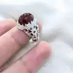 mens red agate rings
