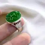 green aqeeq ring