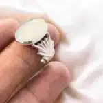 white aqeeq ring
