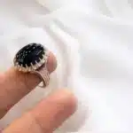black aqeeq mens ring