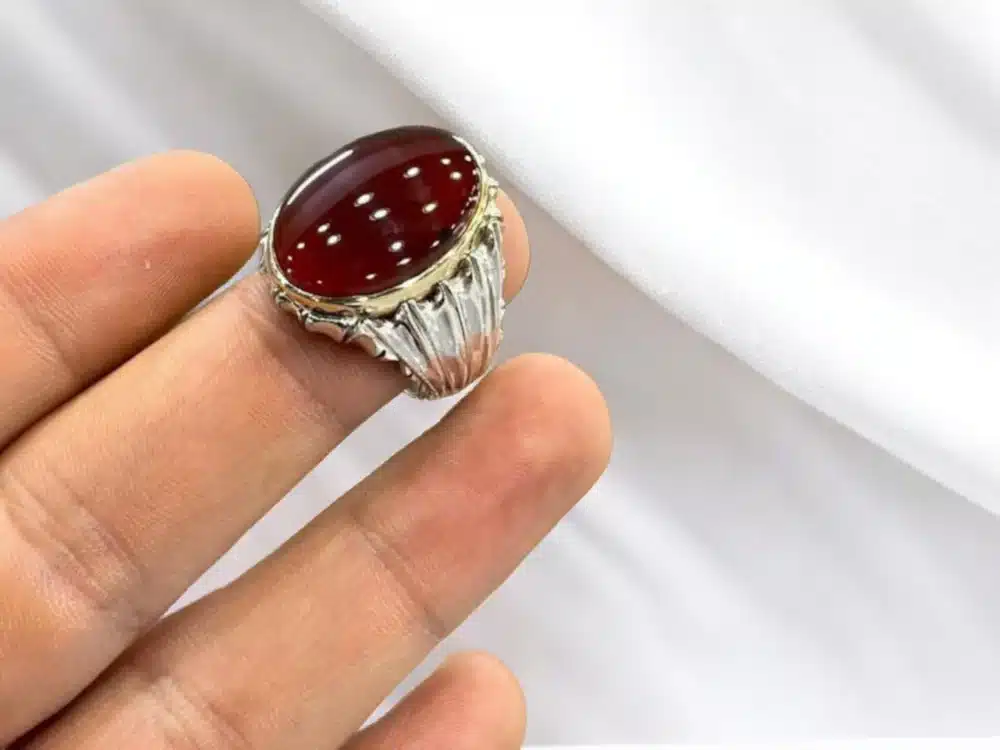 original aqeeq stone ring