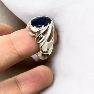 silver sapphire ring