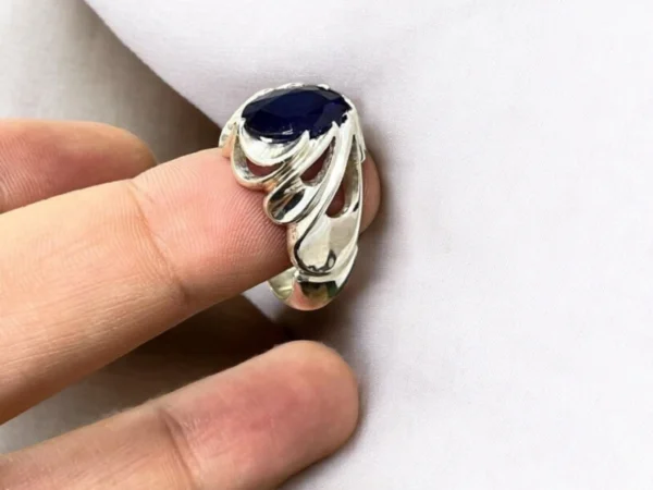 silver sapphire ring