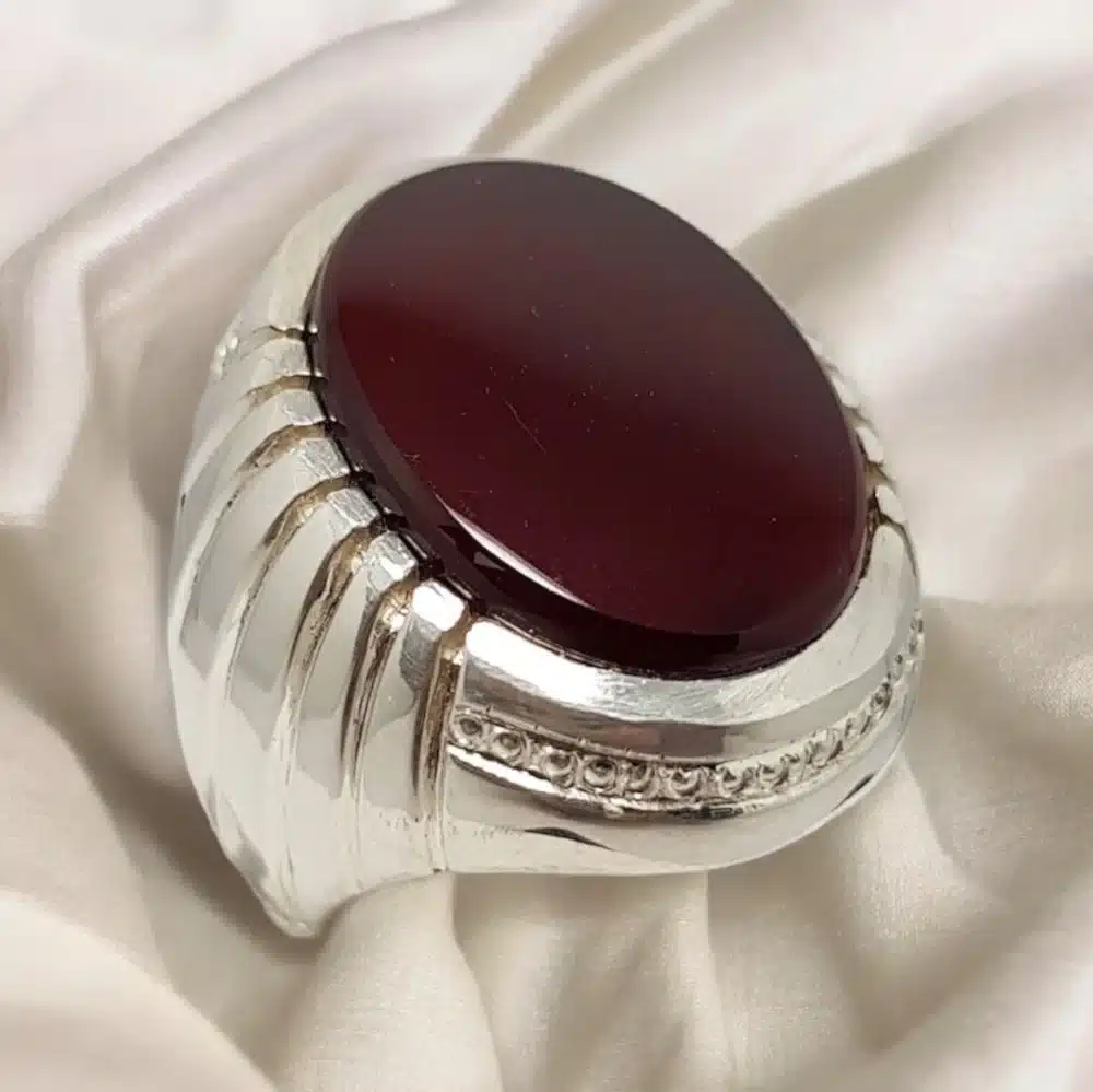 black yemeni aqeeq ring mens