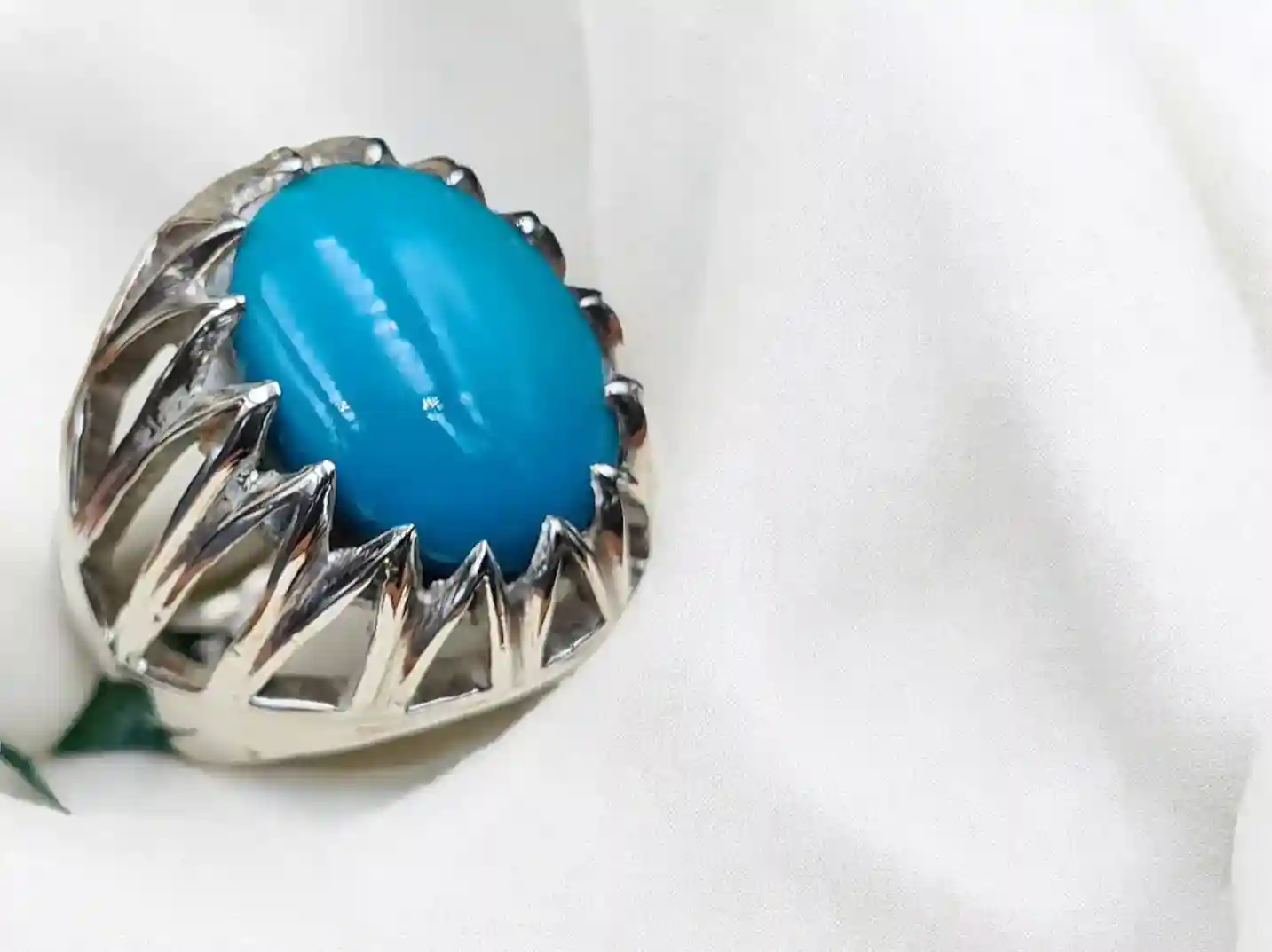Sterling Silver Turquoise Ring For Men With Spike Band 3 Sterling Silver Turquoise Ring