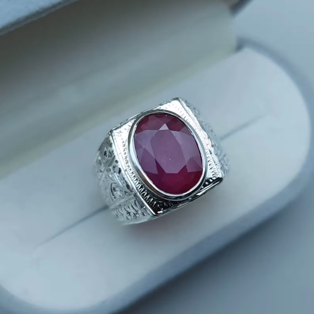ruby ring for men silver