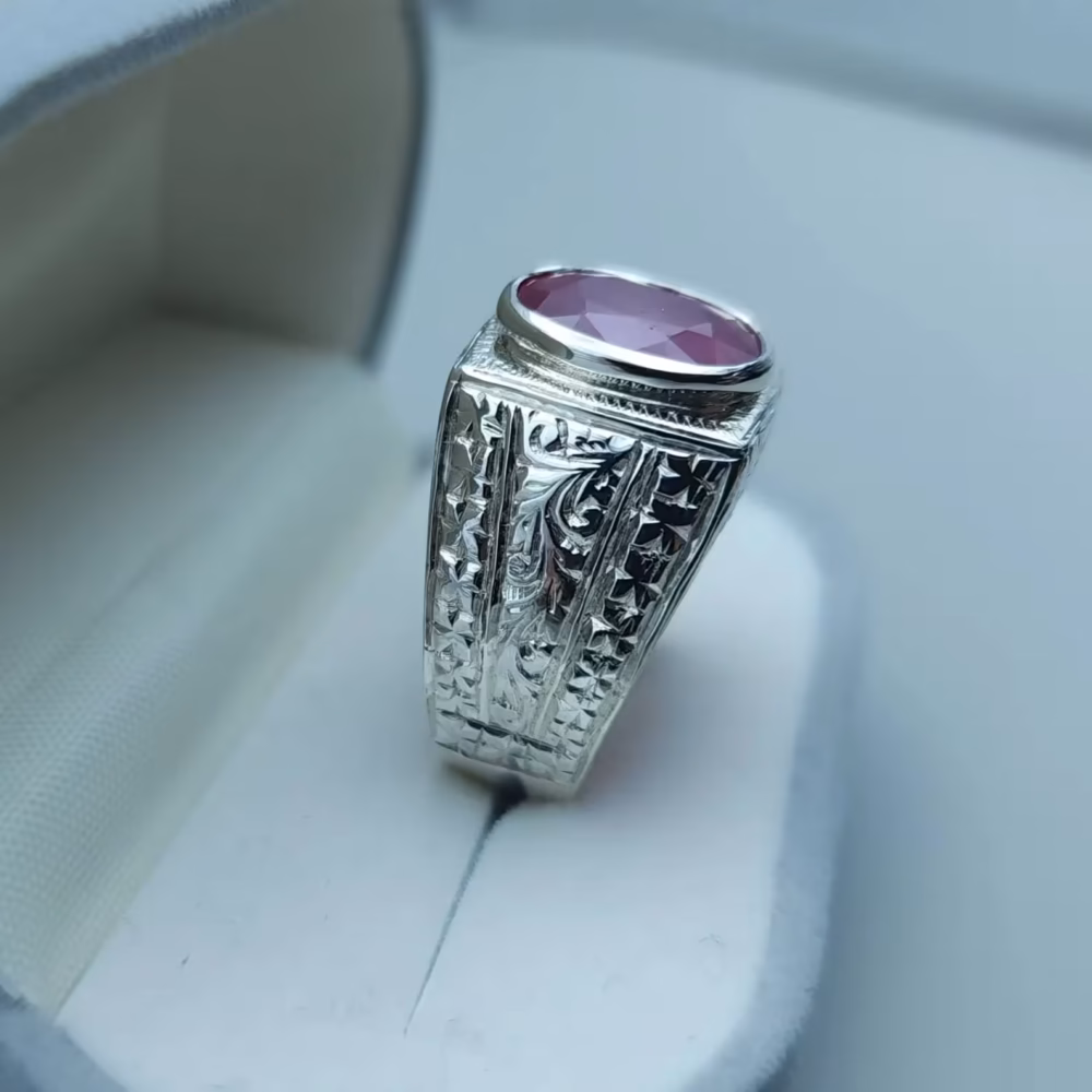 ruby ring for men silver