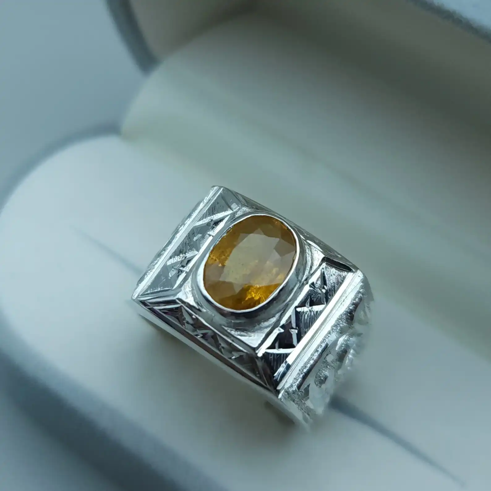 natural yellow sapphire ring