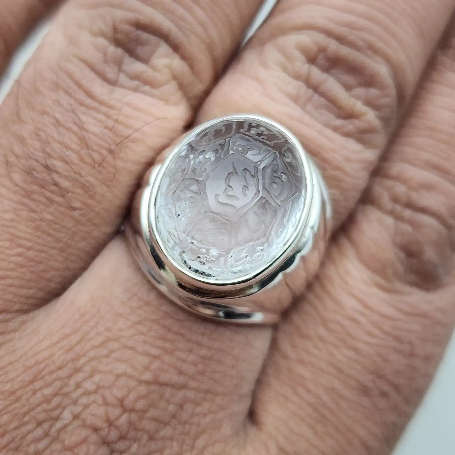 Men'S Dur E Najaf Mens Ring In Engraved 925 Sterling Silver 5 Dur E Najaf Mens Ring