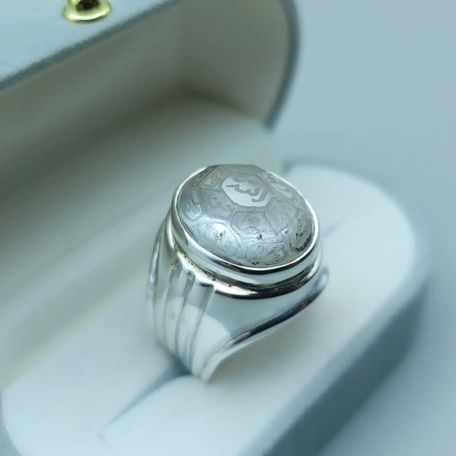 Men'S Dur E Najaf Mens Ring In Engraved 925 Sterling Silver 2 Dur E Najaf Mens Ring
