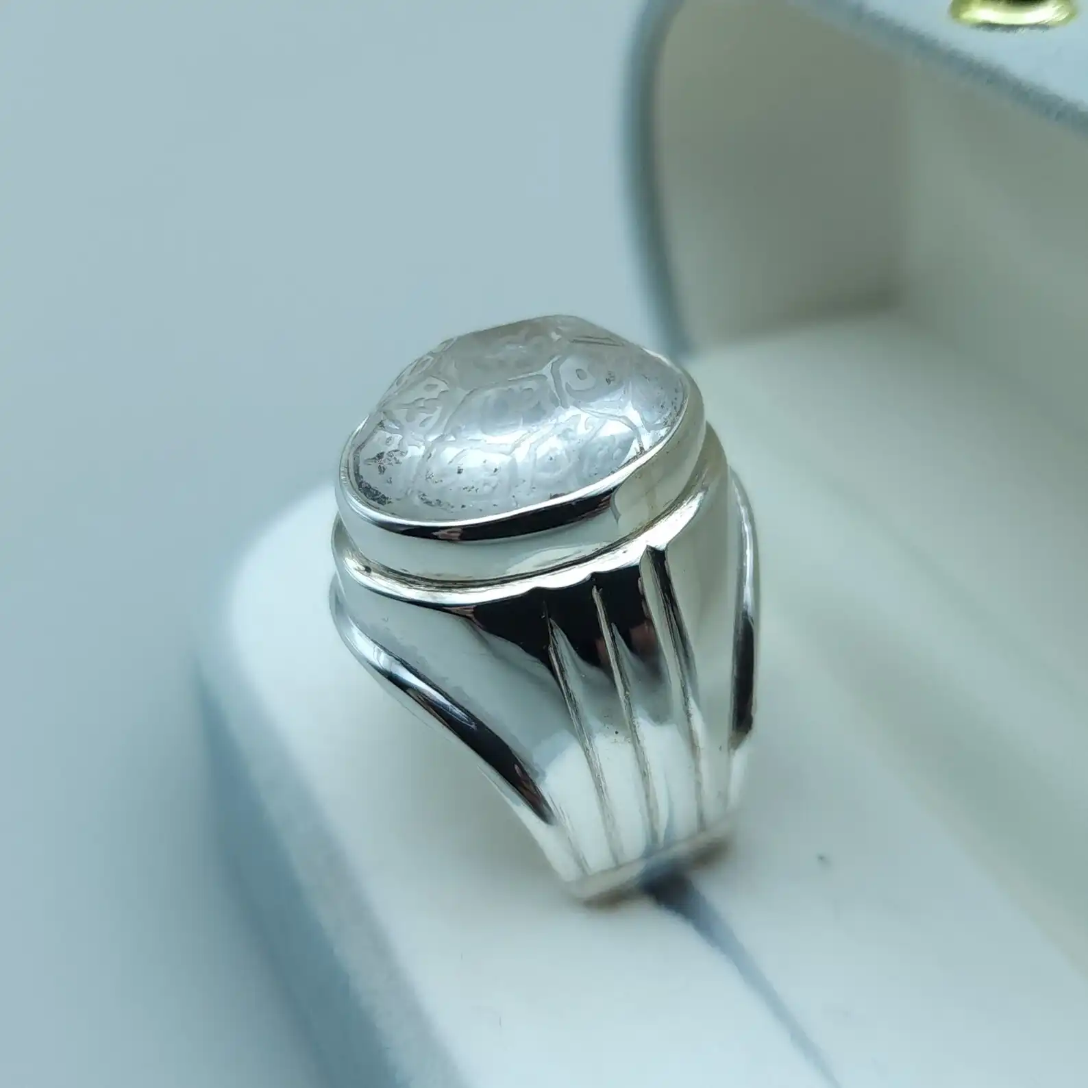Men'S Dur E Najaf Mens Ring In Engraved 925 Sterling Silver 4 Dur E Najaf Mens Ring