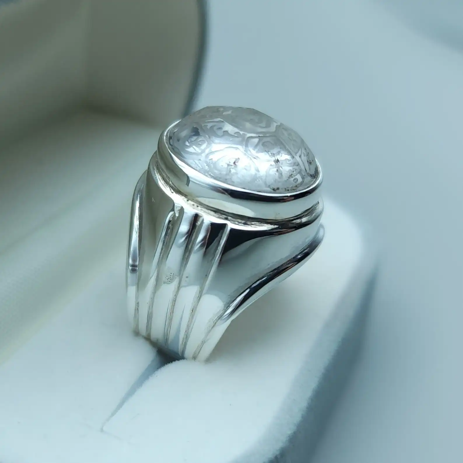 Men'S Dur E Najaf Mens Ring In Engraved 925 Sterling Silver 3 Dur E Najaf Mens Ring