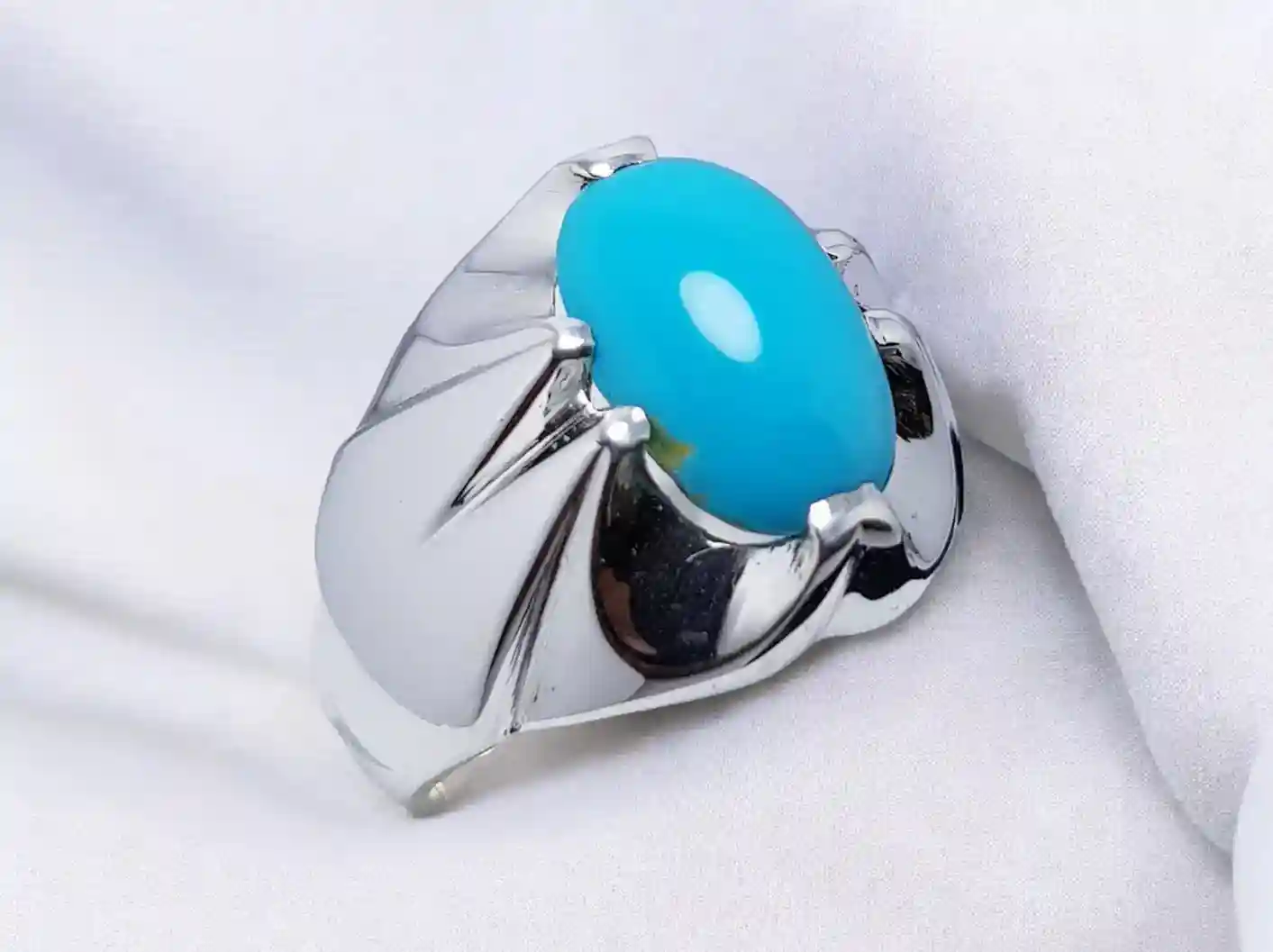Natural Feroza Ring For Men, Genuine Turquoise Stone 1 Turquoise Stone Ring For Men