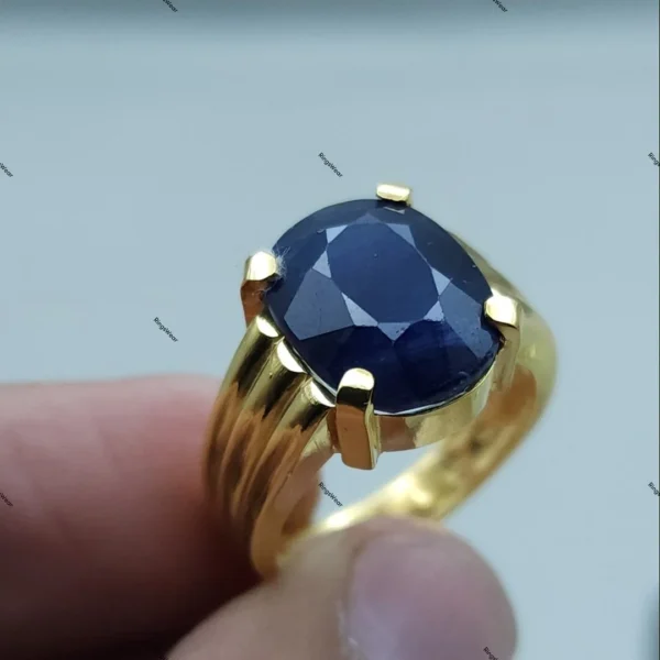 Real Sapphire Ring In 21k Yellow Gold Shop Now