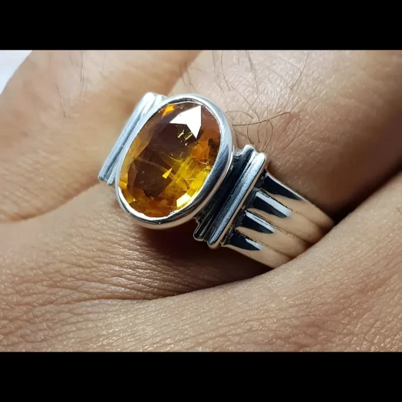 Ceylon Yellow Sapphire Ring Mens Sri lanka Sapphire