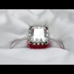 Princess Cut White Sapphire Ring Ceylon White Sapphire Rings