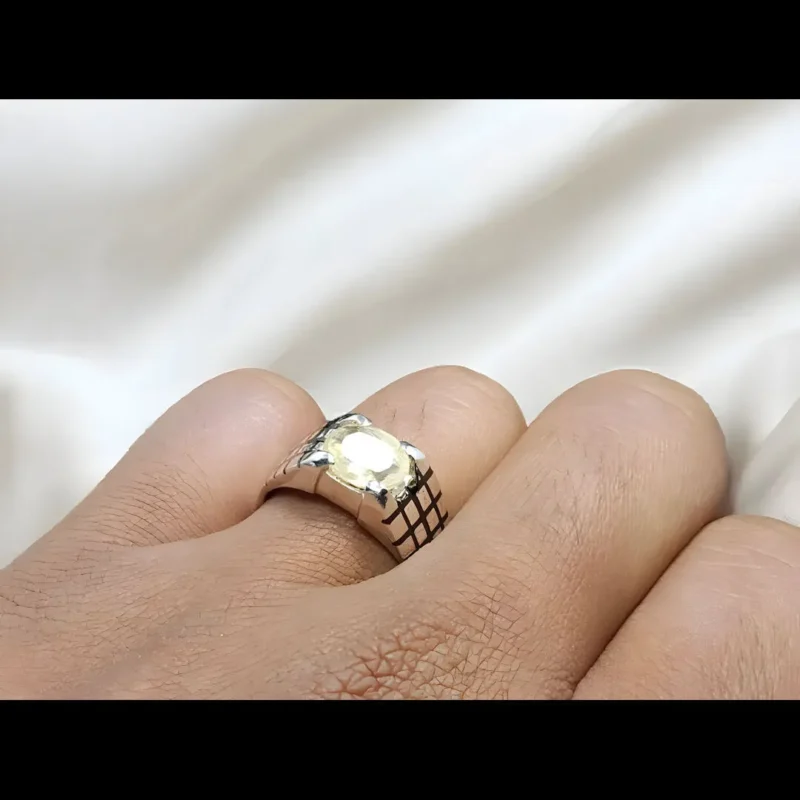 Natural Yellow Sapphire Ring Pukhraj Ring Mens Buy