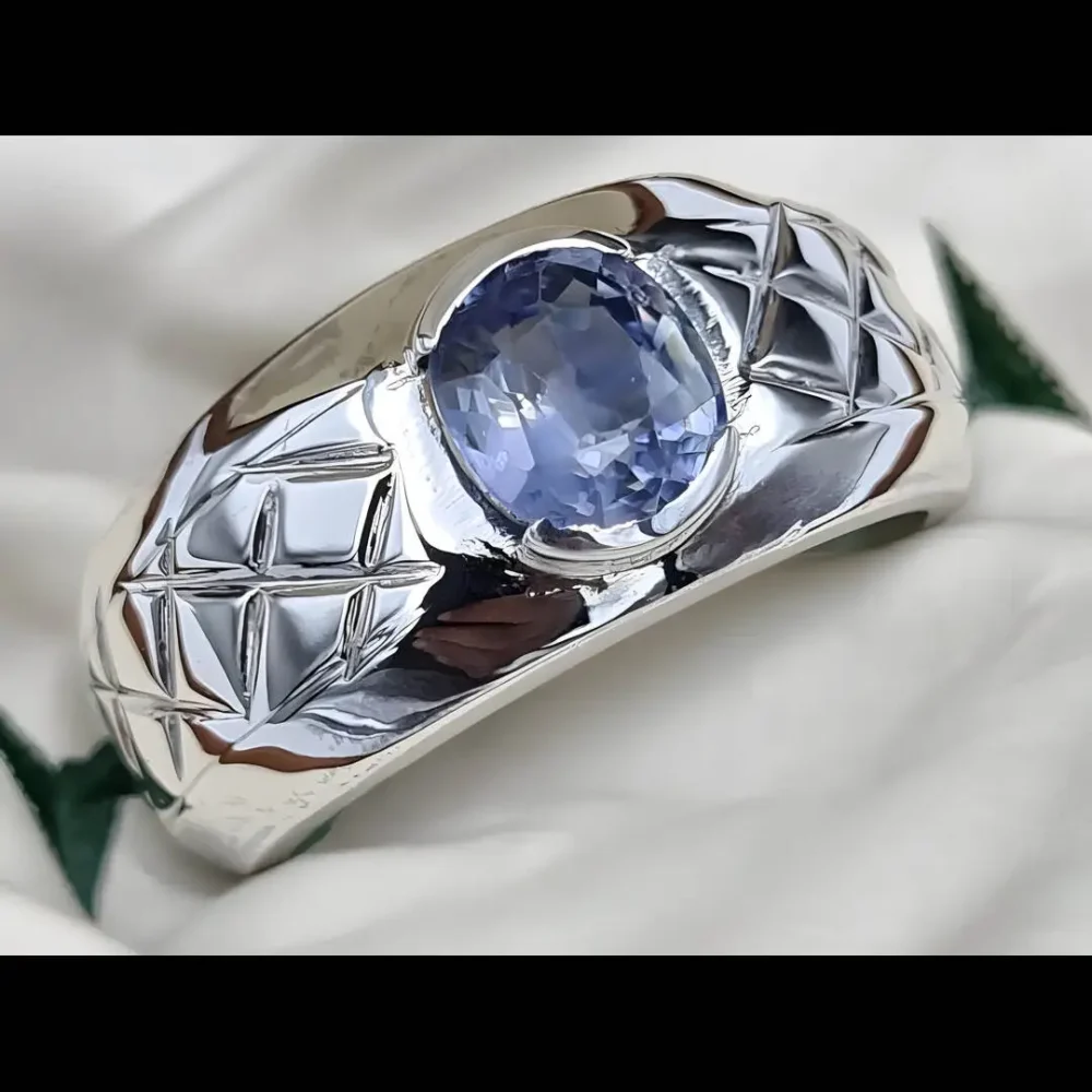 Untreated Blue Sapphire Ring Natural Neelam Buy Now