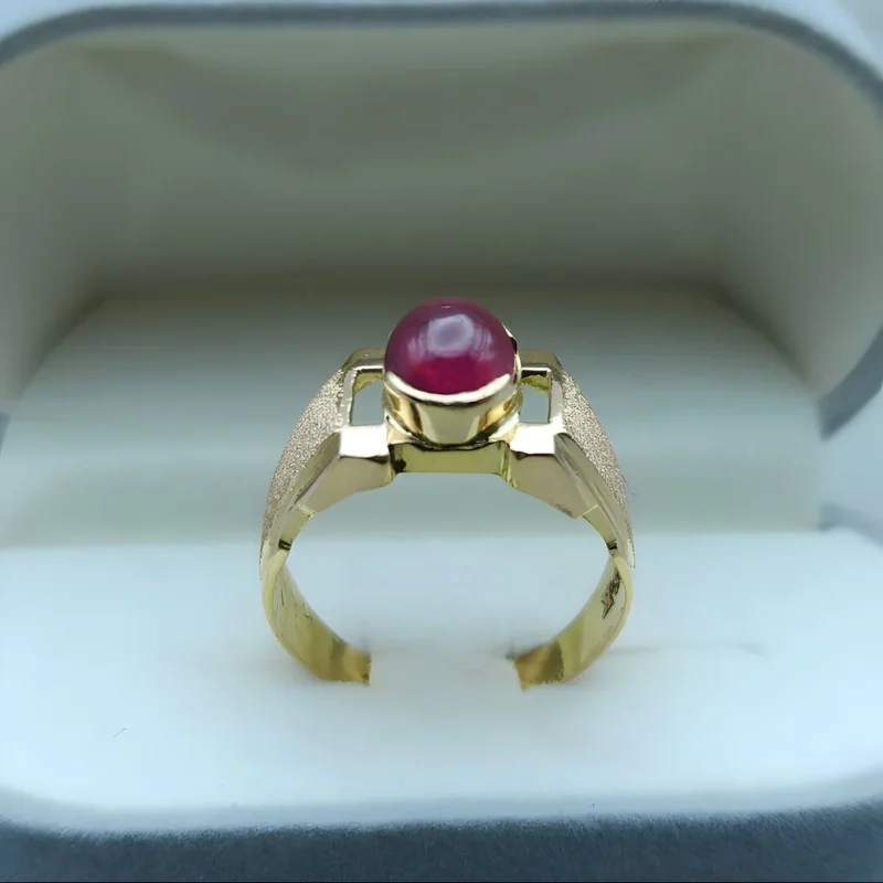 18k Yellow Gold Ruby Ring Mens Gold Ring Shop Now