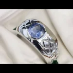 mens sterling silver blue sapphire ring