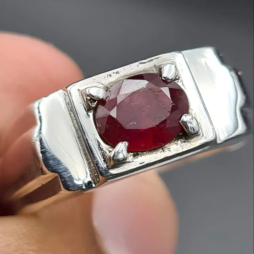 Pigeon Blood Unheated Ruby Ring Mens Ring Shop Now