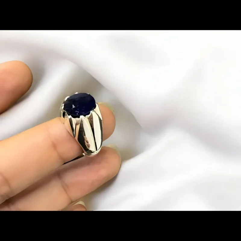 Blue Sapphire Ring for Men Shop Now - Dark Blue Neelam Rings