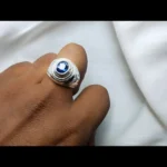 Cornflower Blue Ceylon Sapphire Ring Engraved Mens Sapphire Band