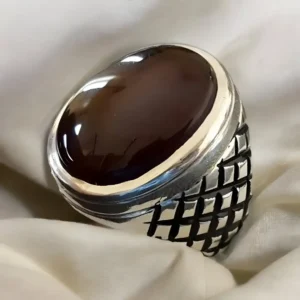 Agate rings for men in brown/black colour