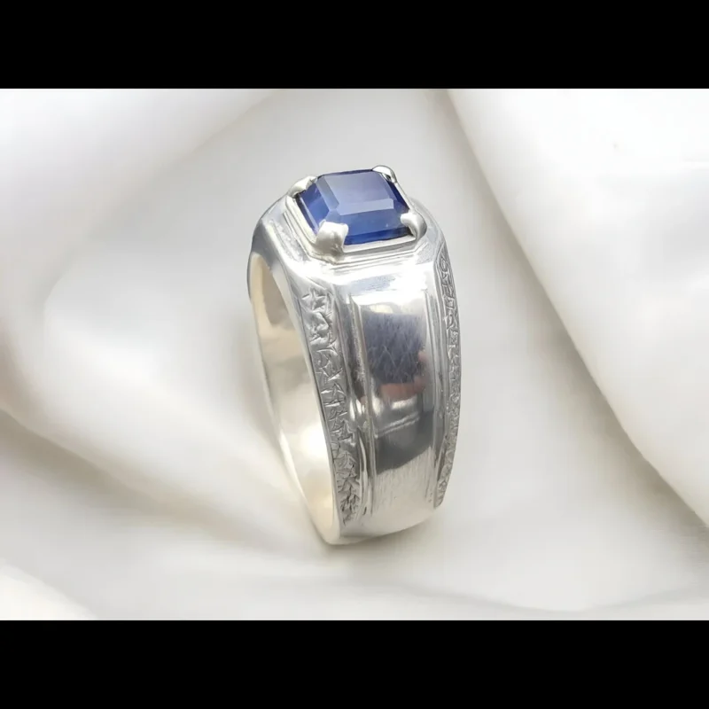 Deep Blue Ceylon Sapphire Ring Mens Shop Now
