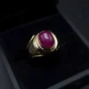 21k Yellow Gold Mens Ring Ruby Gemstone Ring Buy Now