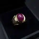 21k Yellow Gold Mens Ring Ruby Gemstone Ring Buy Now