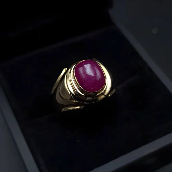 21k Yellow Gold Mens Ring Ruby Gemstone Ring Buy Now