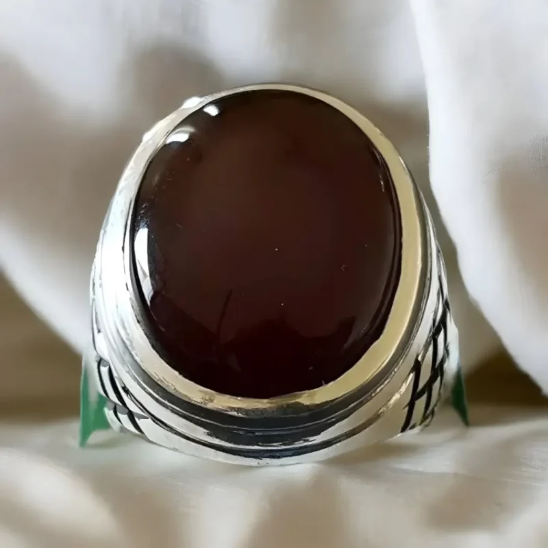 Agate rings for men in brown/black colour