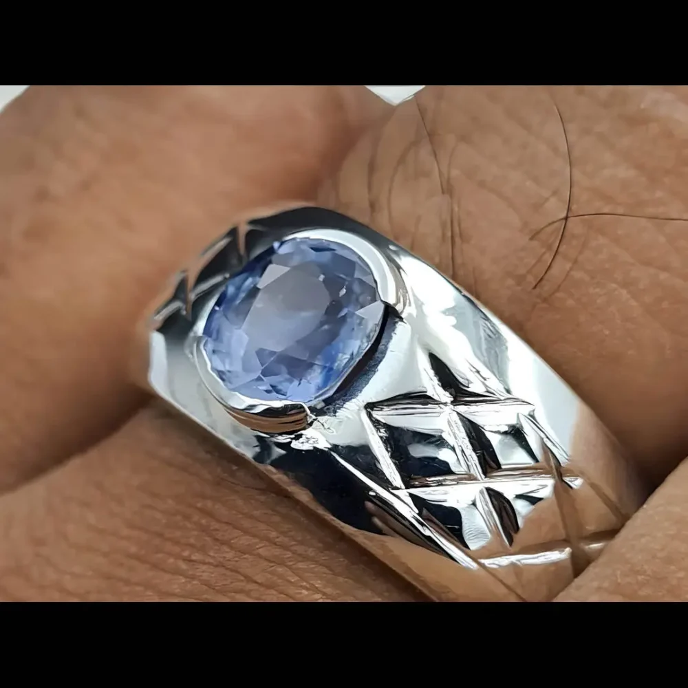 Untreated Blue Sapphire Ring Natural Neelam Buy Now