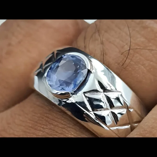 Untreated Blue Sapphire Ring Natural Neelam Buy Now