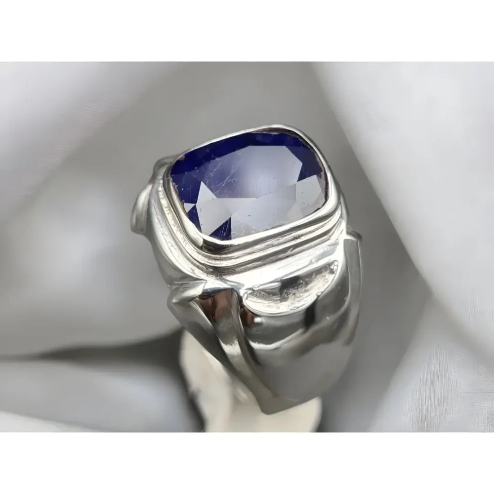 Royal Blue Sapphire Stone Ring Mens Neelam Ring Buy
