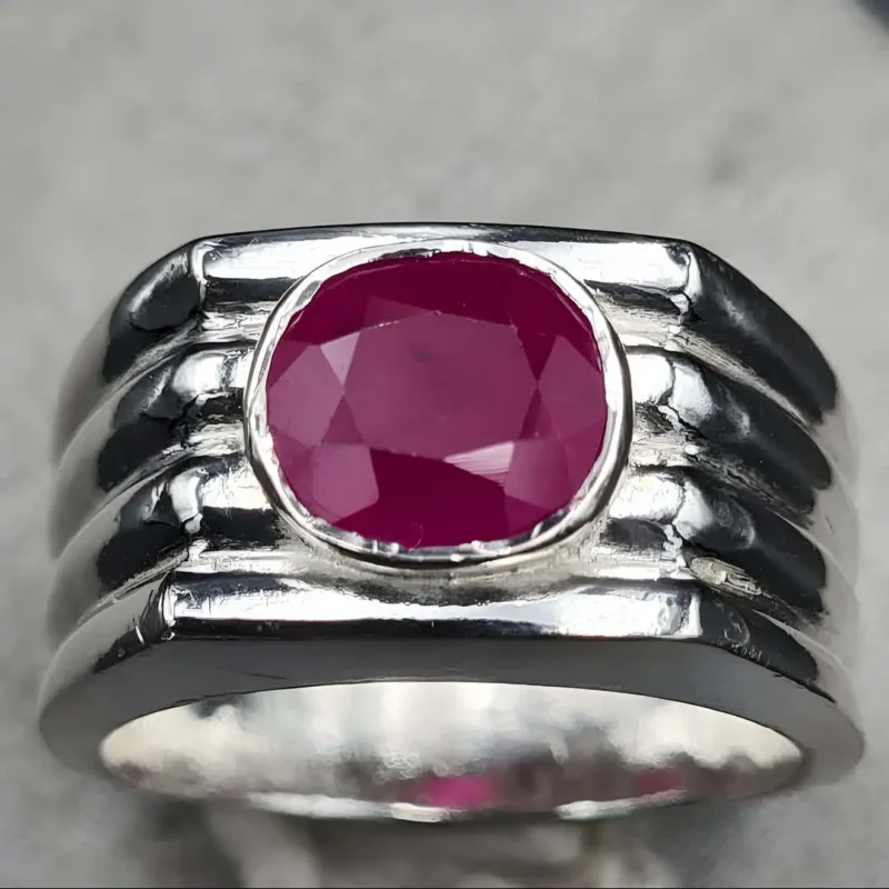Natural Ruby Ring Mens Red Ruby Ring Order Now