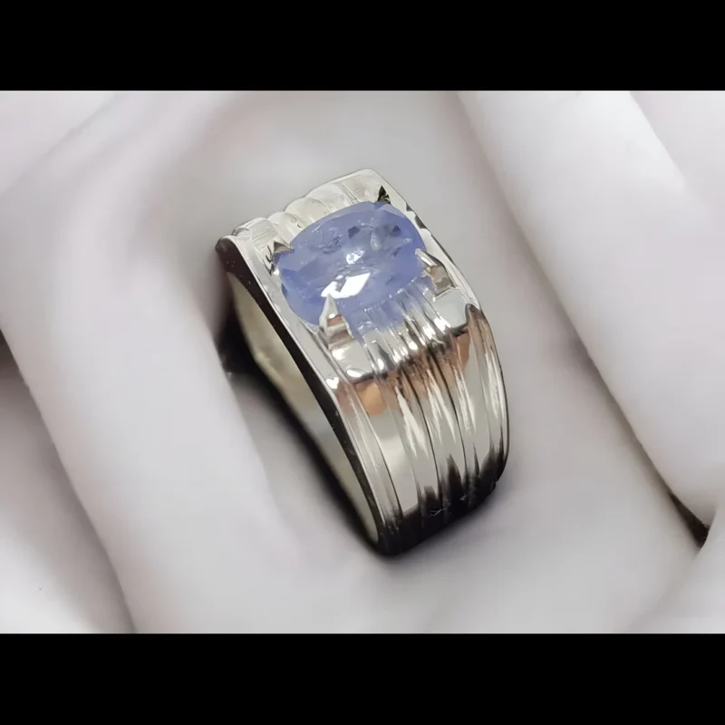 Unheated Ceylon Sapphire Ring Handmade Buy Now