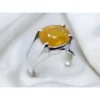 Real Yellow Sapphire Ring Big Neelam Rings Mens 925 Sterling Silver