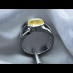 Yellow Ceylon Sapphire Rings Mens Neelam Stone Rings Real Sapphire Beauty