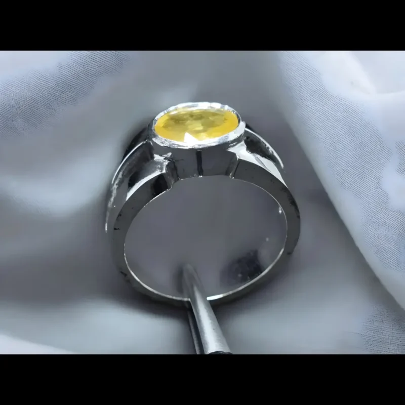 Yellow Ceylon Sapphire Rings Mens Neelam Stone Rings Real Sapphire Beauty