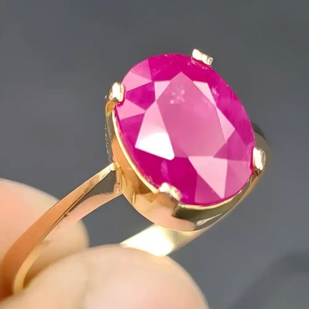 natural afghan ruby ring 14k gold