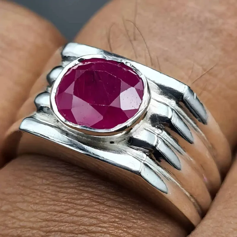 Natural Ruby Ring Mens Red Ruby Ring Order Now