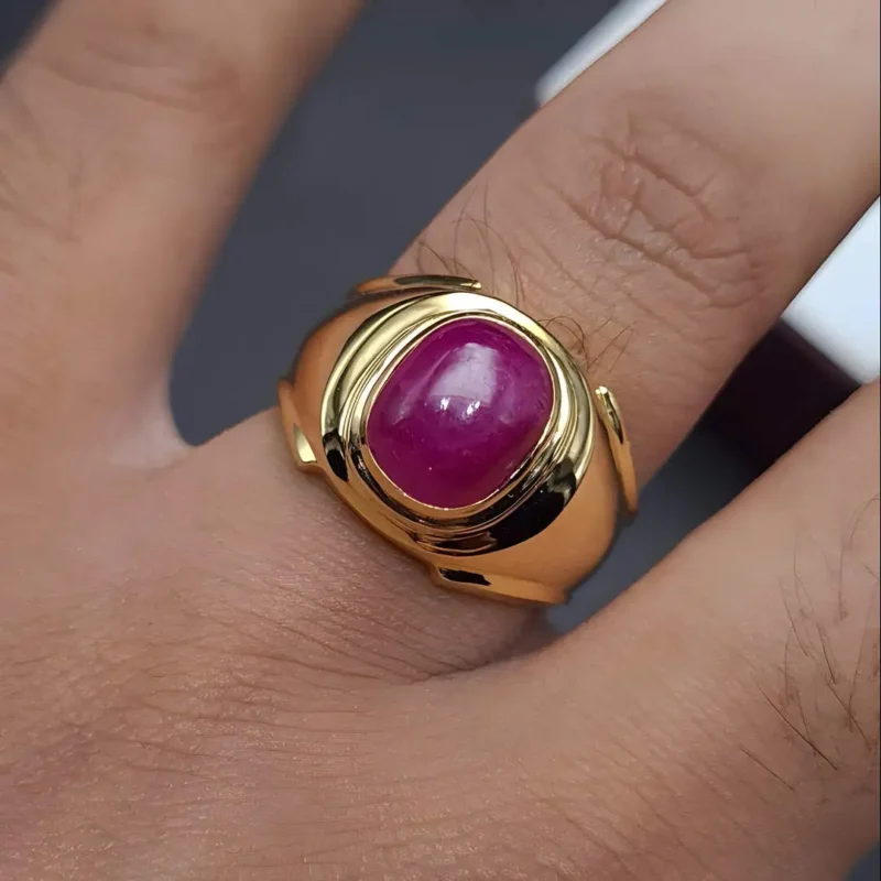 \21k Yellow Gold Mens Ring Ruby Gemstone Ring Buy Now